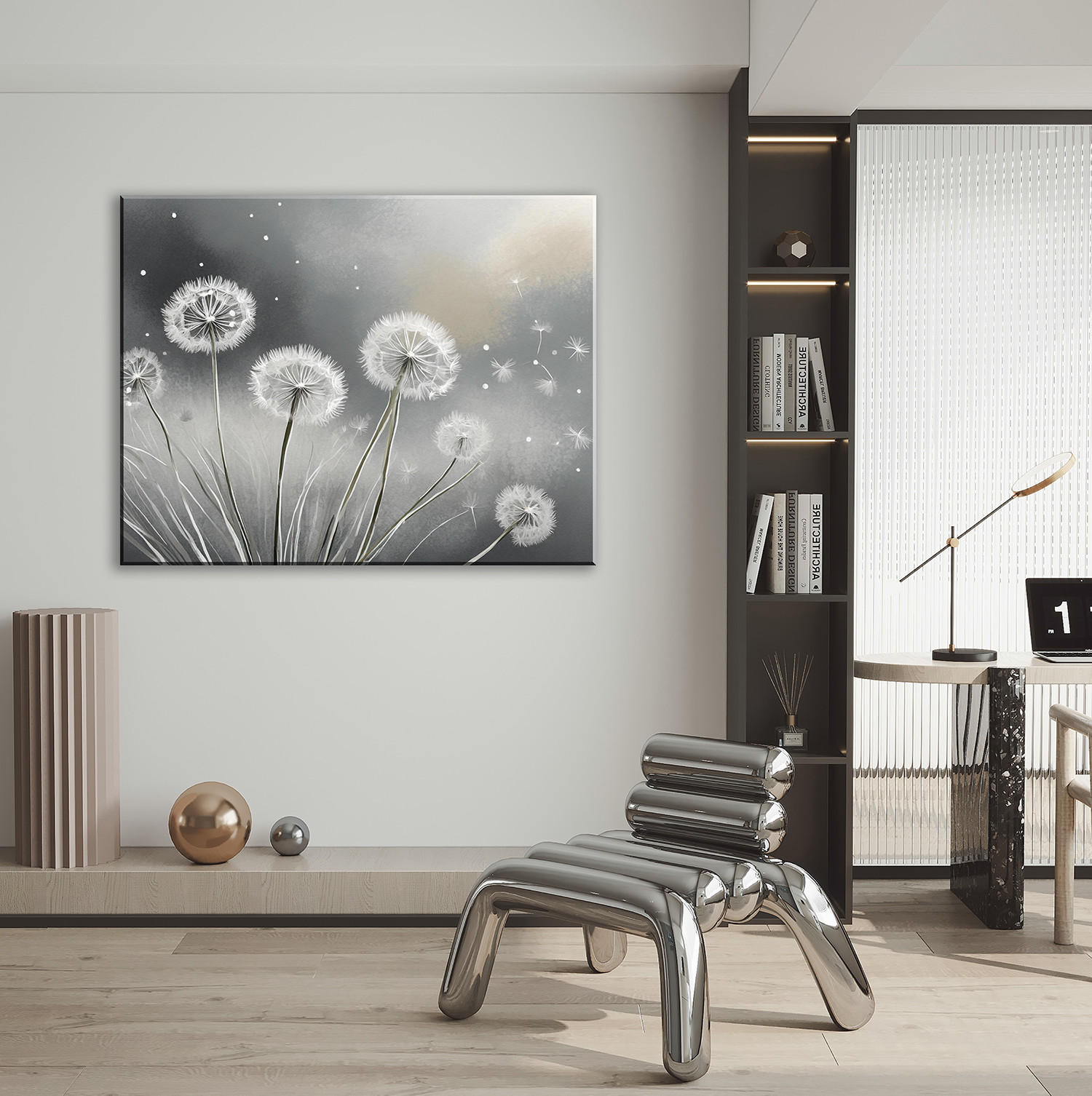 WANDBILD aufblasbare pflanzen natur - Grau, Textil (60/40cm) - Feeby