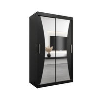 SCHWEBETÜRENSCHRANK 200/120/62 2-türig - Silberfarben/Schwarz, Holz/Kunststoff (120/200/62cm) - Abiks Möbel