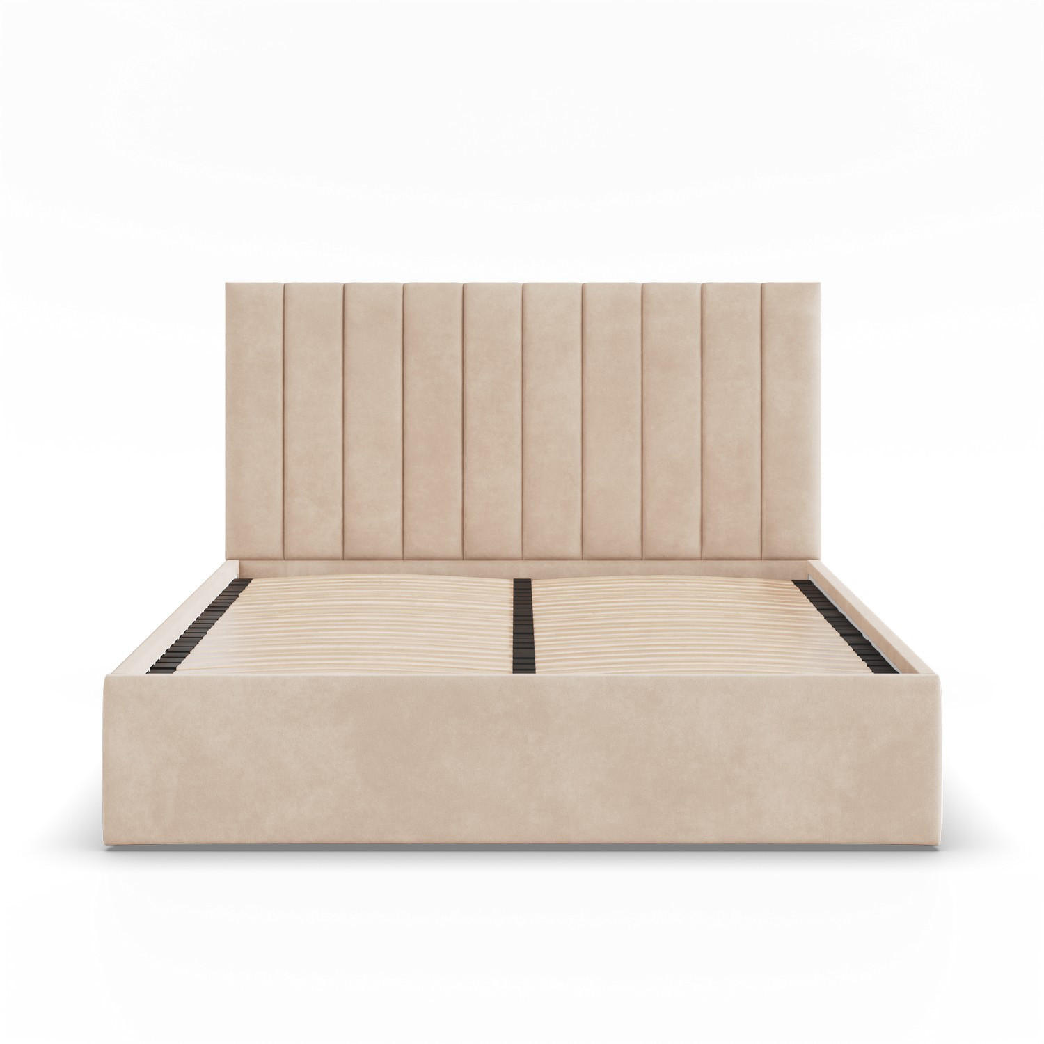 POLSTERBETT MIT KOPFTEIL 160x200 ohne Bettkasten POLLA, Beige - Creme, Textil (160/200cm) - Mebligo