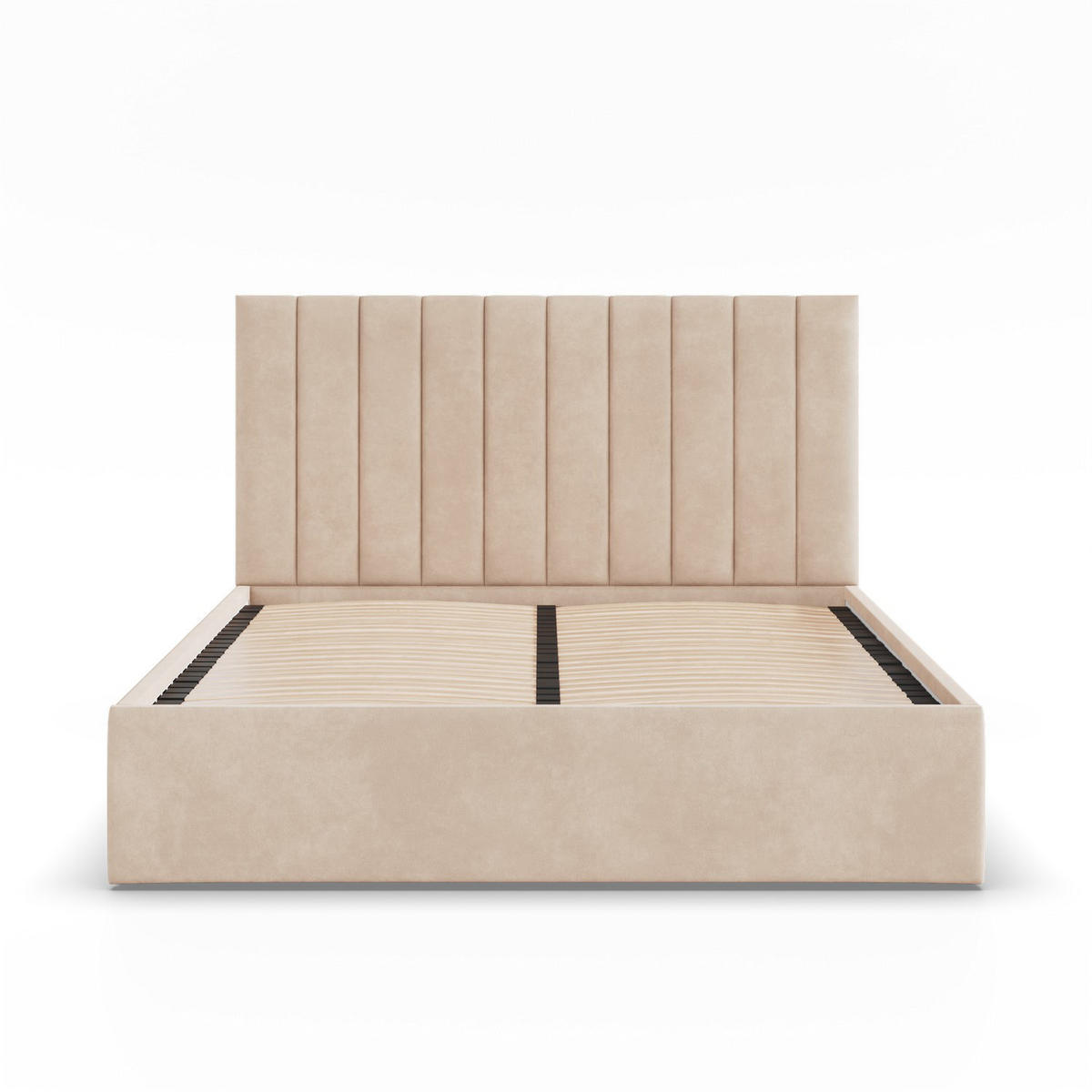 POLSTERBETT MIT KOPFTEIL 160x200 ohne Bettkasten POLLA, Beige - Creme, Textil (160/200cm) - Mebligo