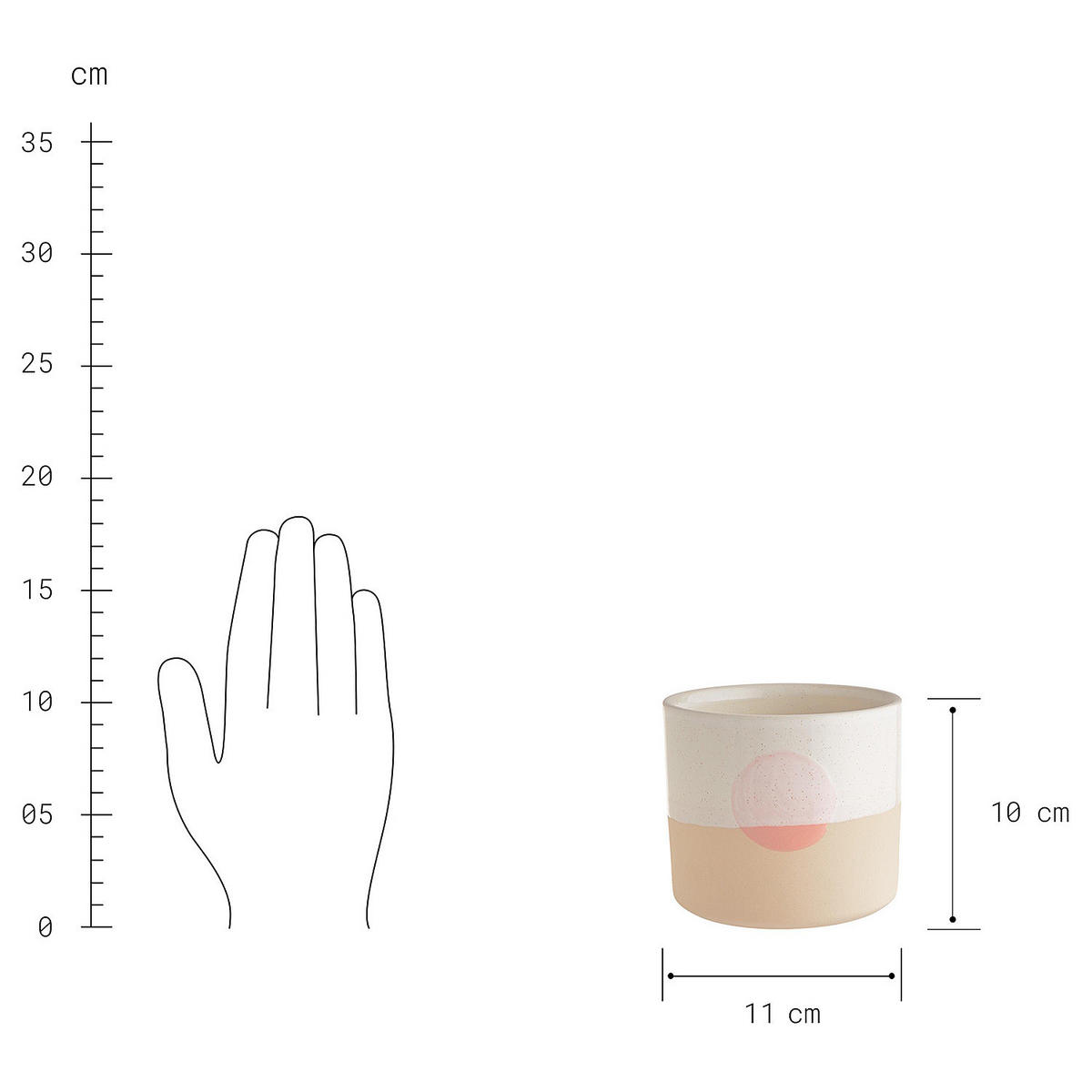 BLUMENTOPF (4er Set) Sunset - Multicolor, Keramik (10cm) - Butlers