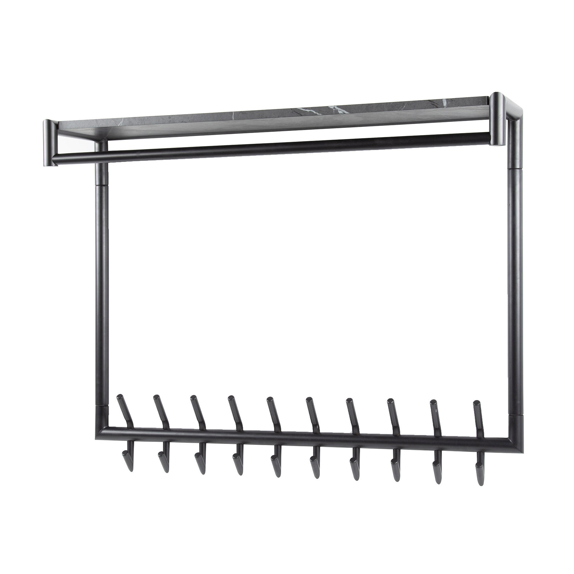 WANDGARDEROBE Schwarz 27/100/35 cm - Dunkelgrau, Metall (100/35/27cm) - Hoyz Collection