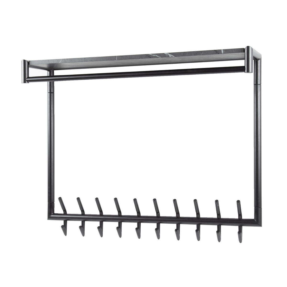 WANDGARDEROBE Schwarz 27/100/35 cm - Dunkelgrau, Metall (100/35/27cm) - Hoyz Collection