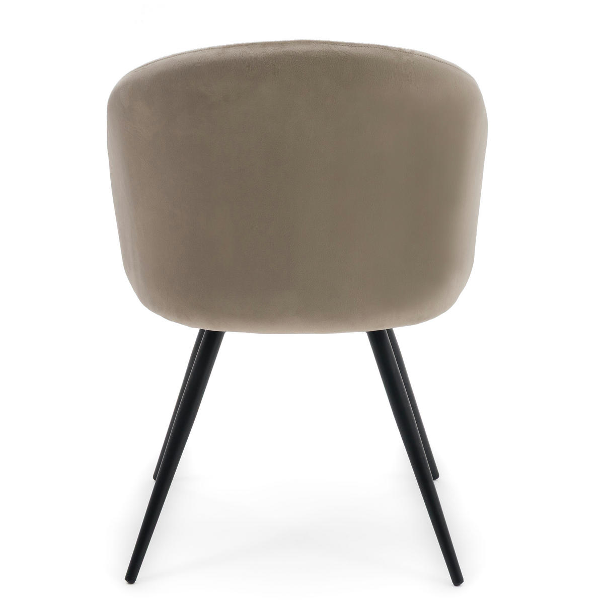 STUHL MODENA drehbar gepolsterter mit Steppung - dunkelbeige - Samt Velour - Schwarz/Braun, Textil/Metall (57/80/59cm) - NEW HOME