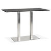 DESIGNER-STEHTISCH Holzplatte und gebürsteter Stahl KORALO BAR, Schwarz 160x80x100 cm - Silberfarben/Schwarz, Holzwerkstoff/Metall (160/100/80cm) - KADIMA DESIGN