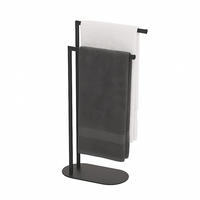 HANDTUCHSTÄNDER - Schwarz, Metall (38.5/78.5/17cm) - Relaxdays