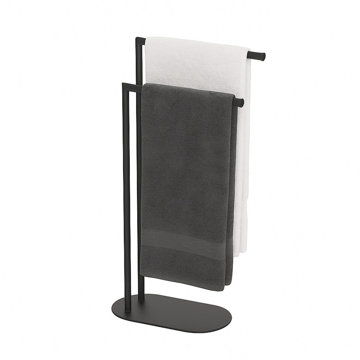 HANDTUCHSTÄNDER - Schwarz, Metall (38.5/78.5/17cm) - Relaxdays