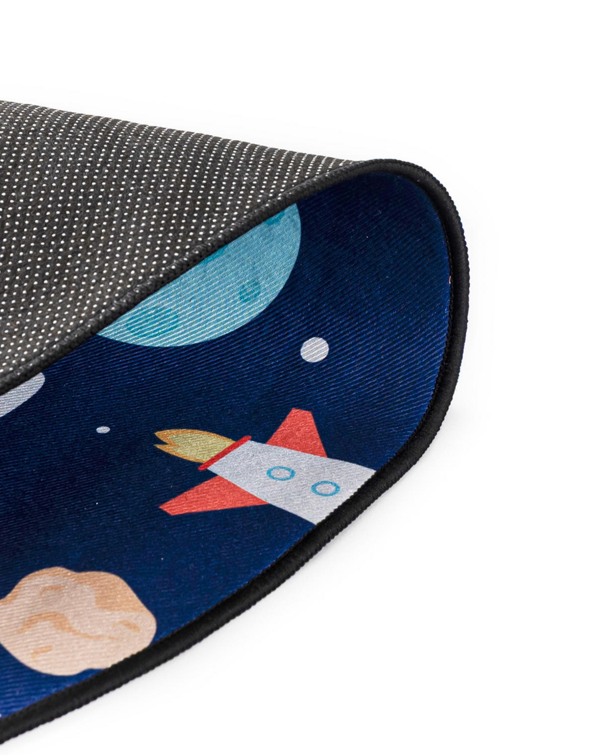 KINDERTEPPICH Bambini Stella Mazovia Rund Ø120cm Marineblau Weltraum Kurzflor - Multicolor, Textil (120/120cm) - Mazovia