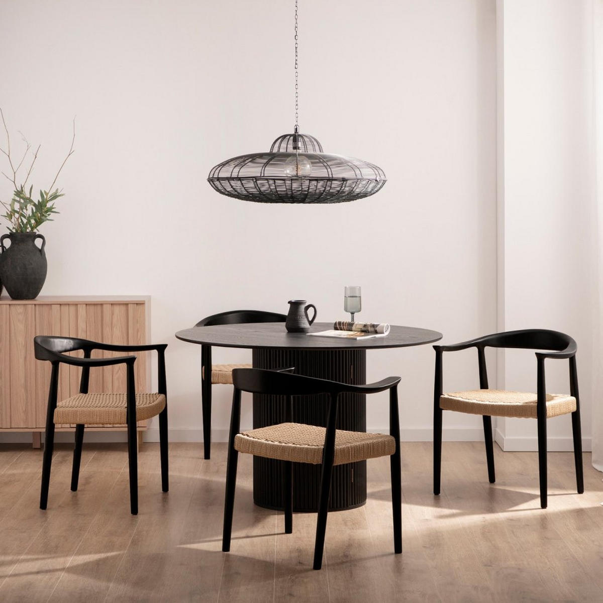 ESSZIMMERSTUHL Thesa Schwarz 65 cm x 74 cm - Schwarz, Holz (65/74/54cm)