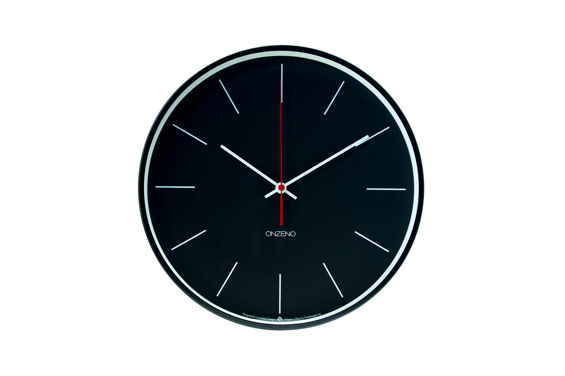 WANDUHR Design Schwarz 31/31 cm - Schwarz, Glas/Holzwerkstoff (0.94/30.5/4cm) - ONZENO
