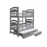 VYSOKÁ Postel DUMBO 75x180 s úložným prostorem, Šedá - šedá, dřevo (75/180cm) - MASSENO