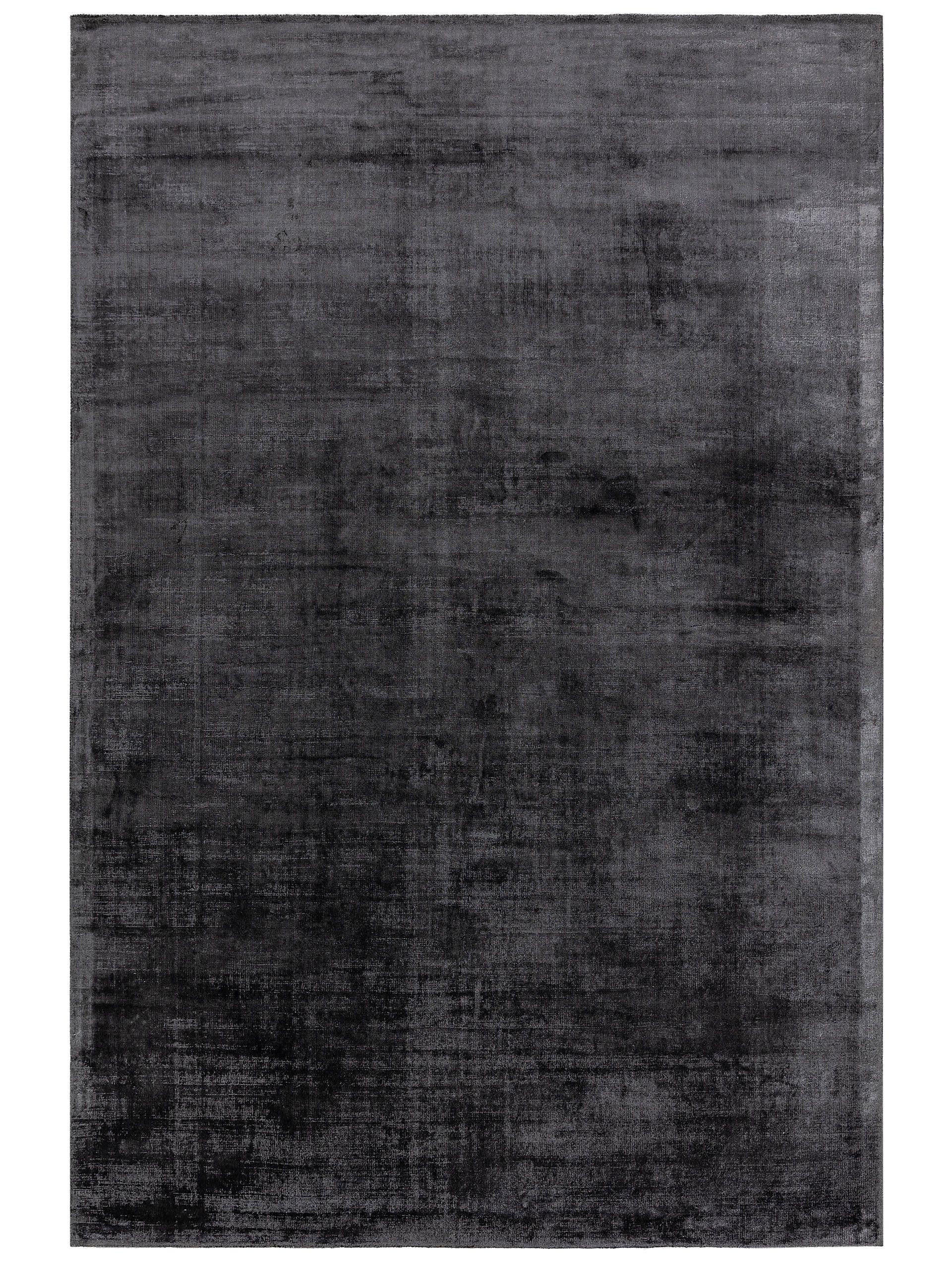 VISKOSETEPPICH Nova Dunkelgrau 160x230 cm - Dunkelgrau, Textil (160/230cm) - benuta Pure