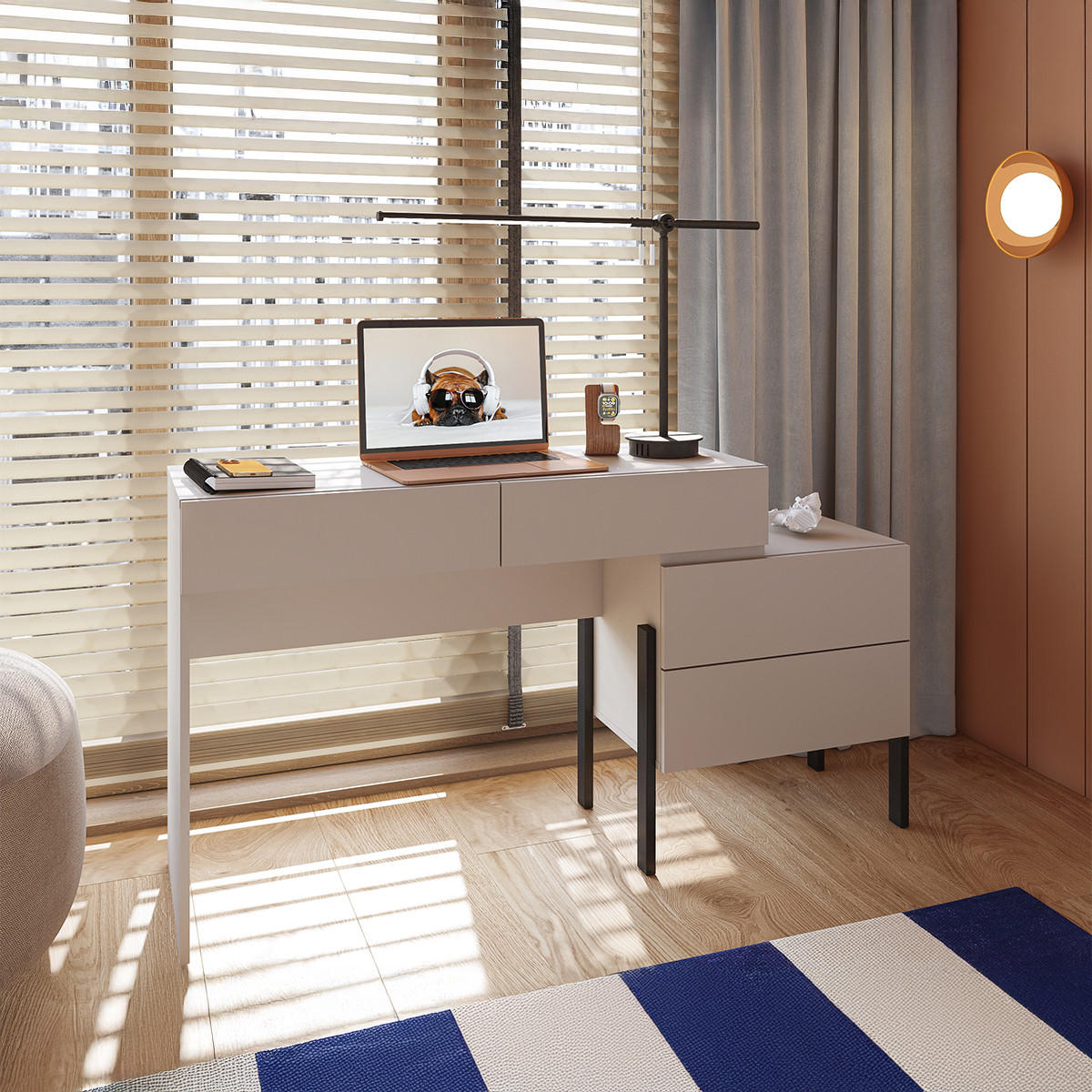 PSACÍ STŮL Bérénice Kašmír - béžová, kompozitní dřevo (40/142.8/76cm) - Petits-meubles