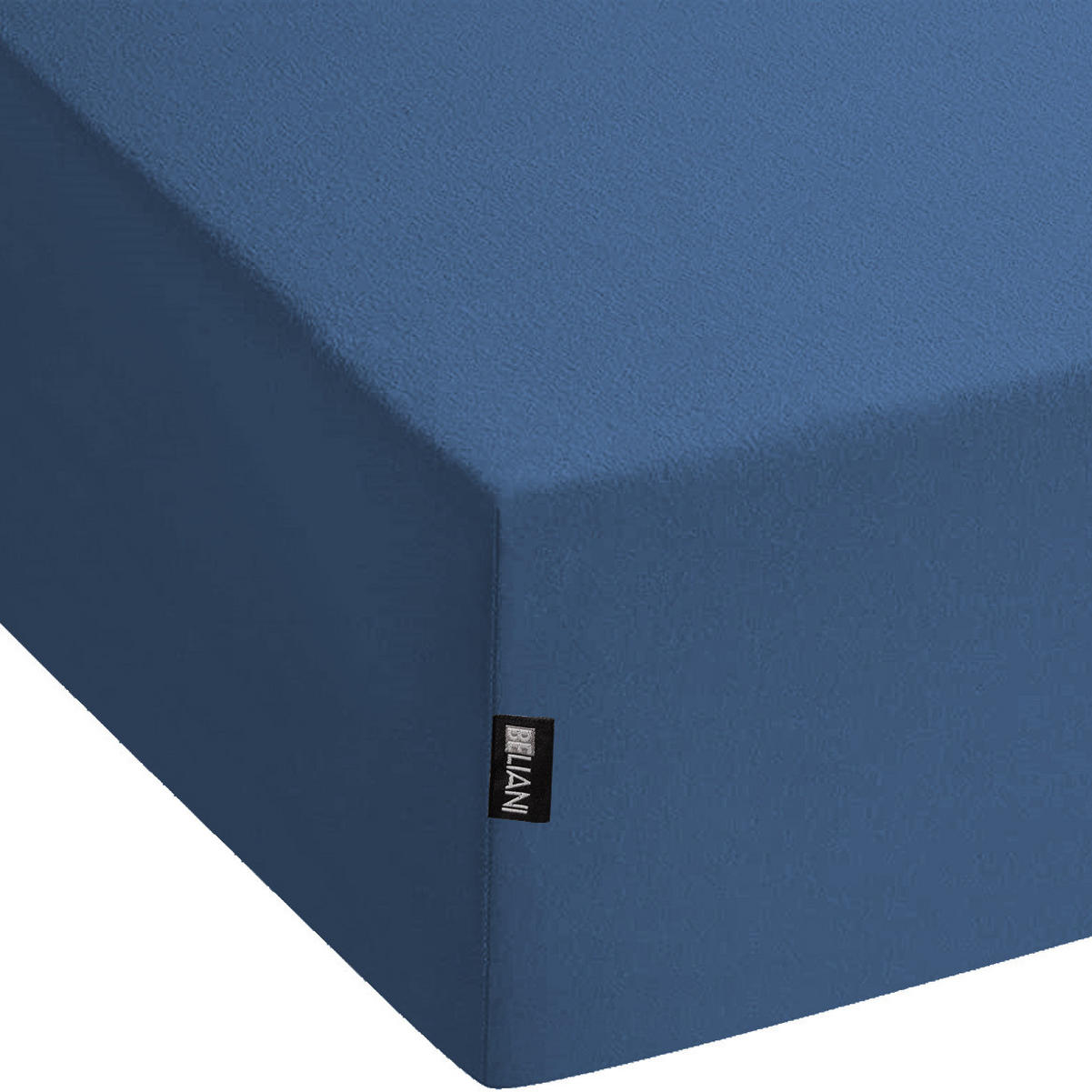 SPANNBETTLAKEN 160/200 cm Baumwolle Marineblau Janbu - Hellblau, Textil (160/200cm) - Beliani