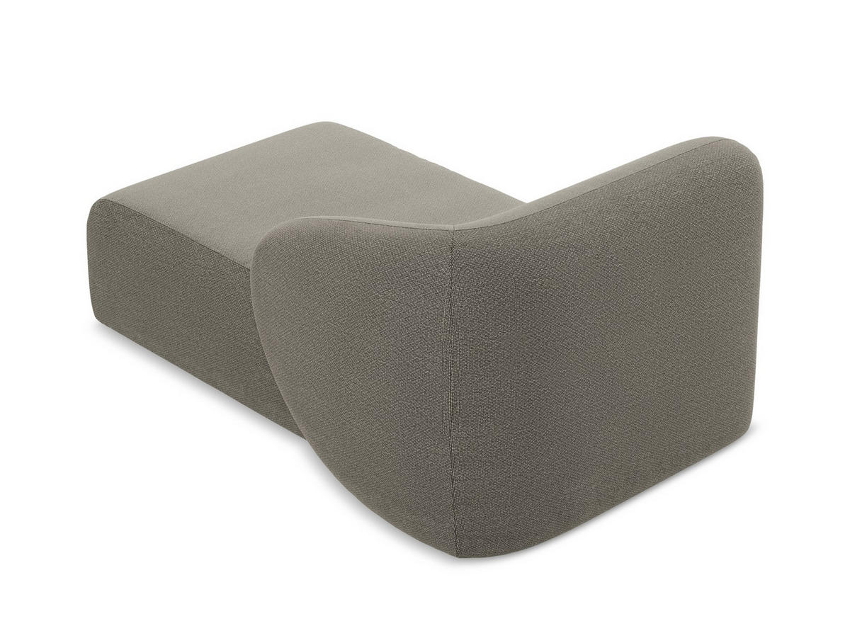 SOFAELEMENT Rechts Bouclé Stoff Grau - Schwarz/Grau, Holzwerkstoff/Kunststoff (91/75/166cm) - Makamii