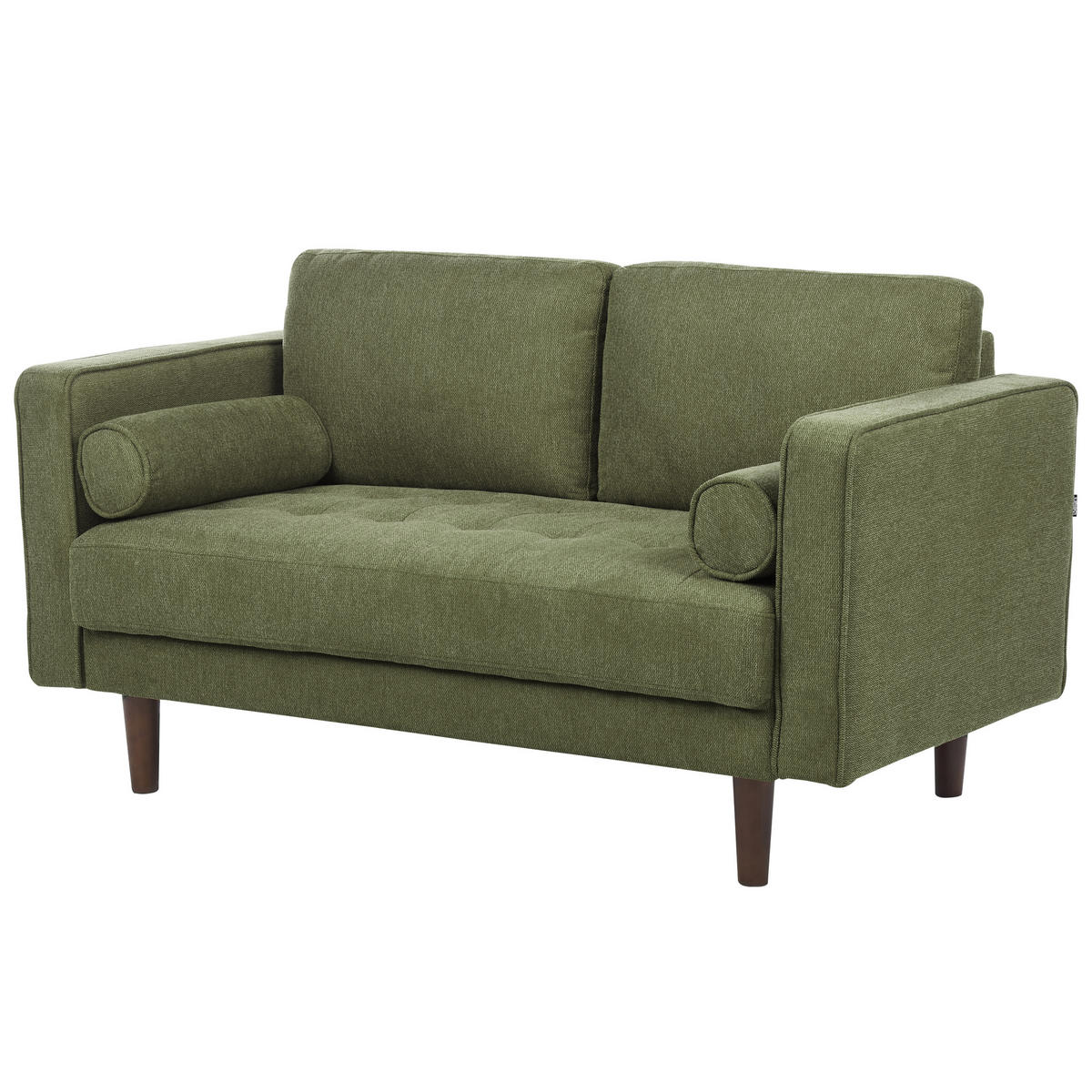 2-SITZER-SOFA Set mit Sessel dunkelgrün Nurmo - Dunkelbraun/Grün, Textil (74/78/140cm) - Beliani