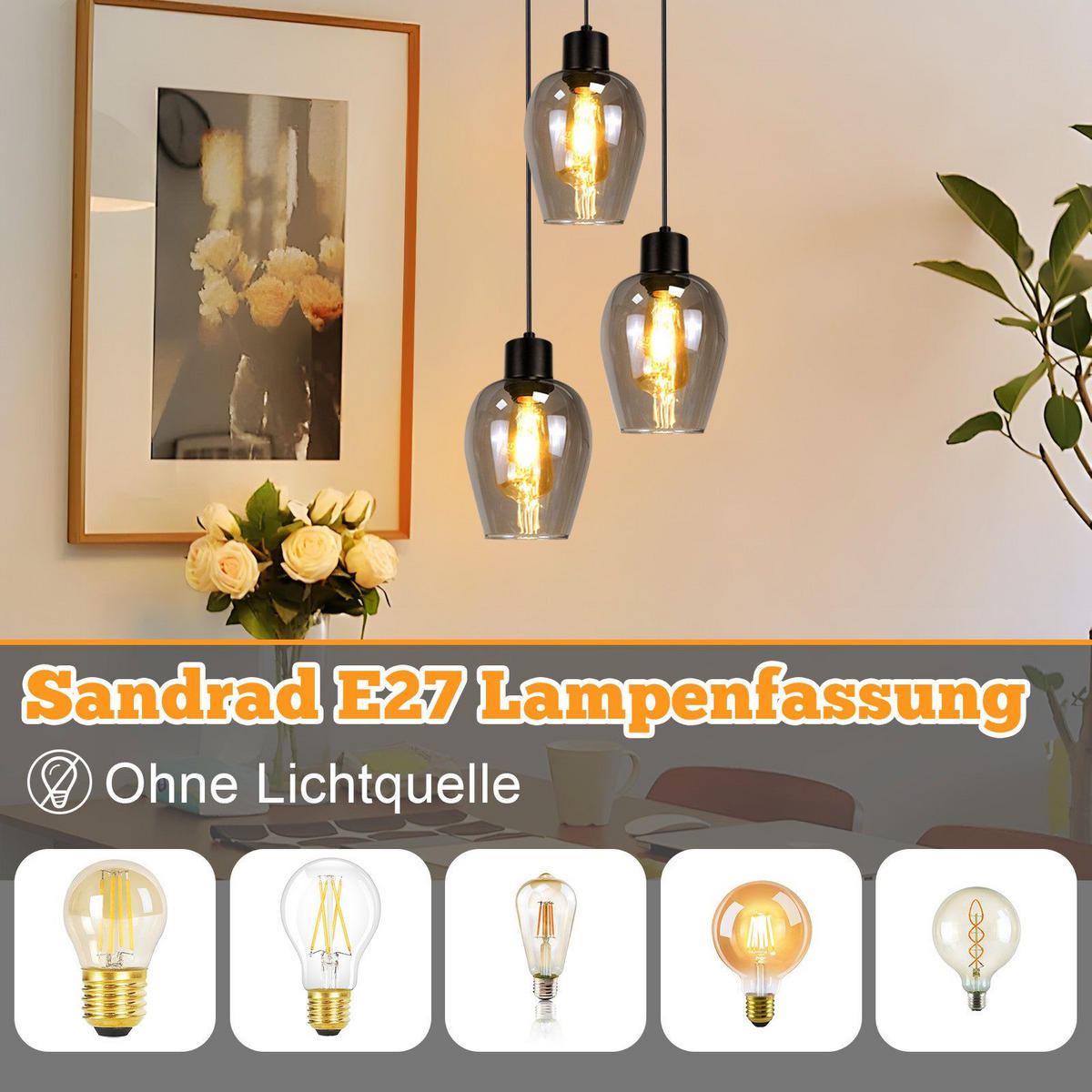 PENDELLEUCHTE BINDFADEN Ⅲ 22/22/120 cm - Schwarz, Metall (22/22/120cm) - Nettlife