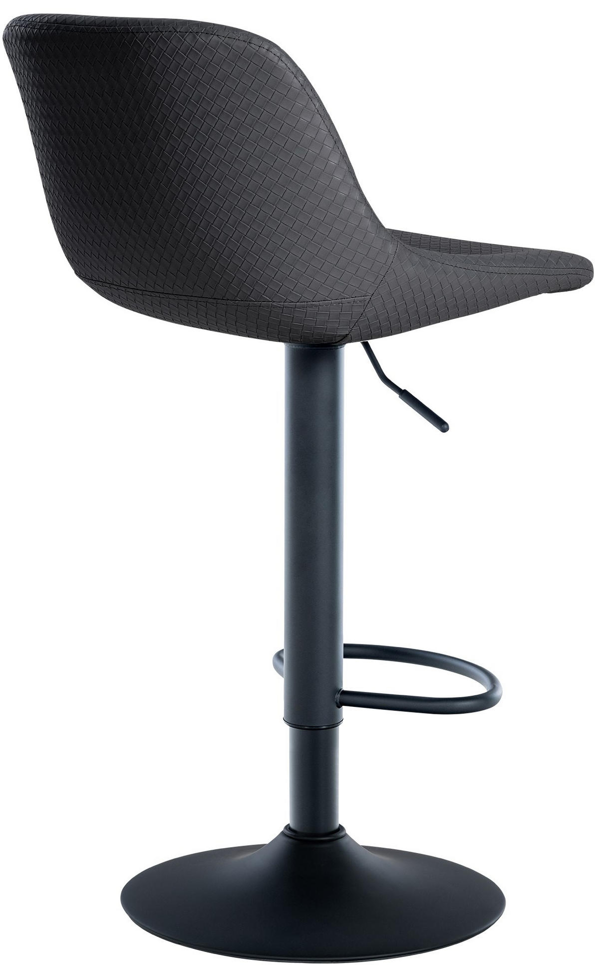 BARHOCKER Lederlook schwarz - Schwarz, Textil/Metall (43/79/49cm) - CLP