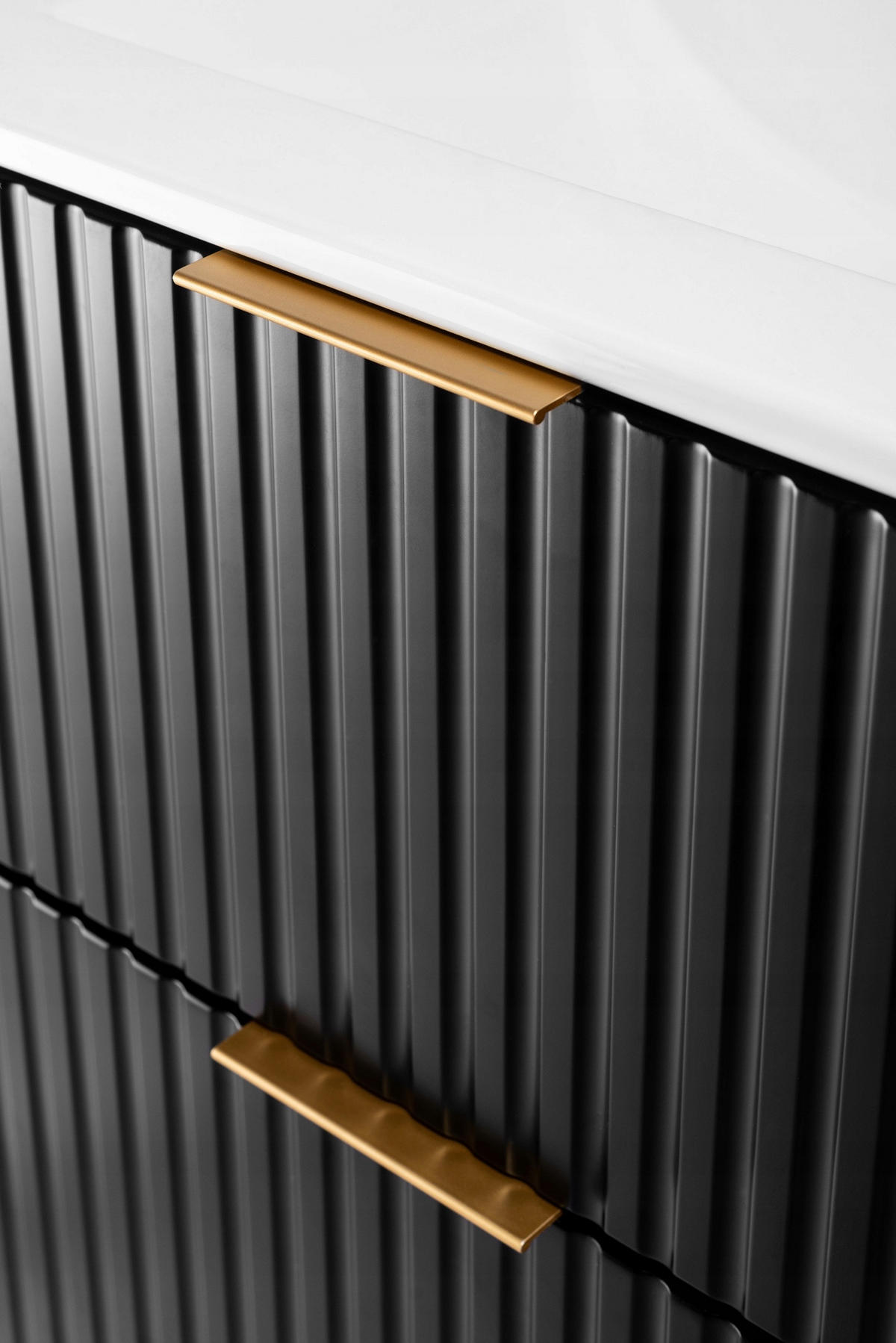 WASCHBECKUNTERSCHRANK FLOW + Platte Schwarz matt 80/57/46 cm - Schwarz, Holzwerkstoff (80/57/46cm) - Rodan