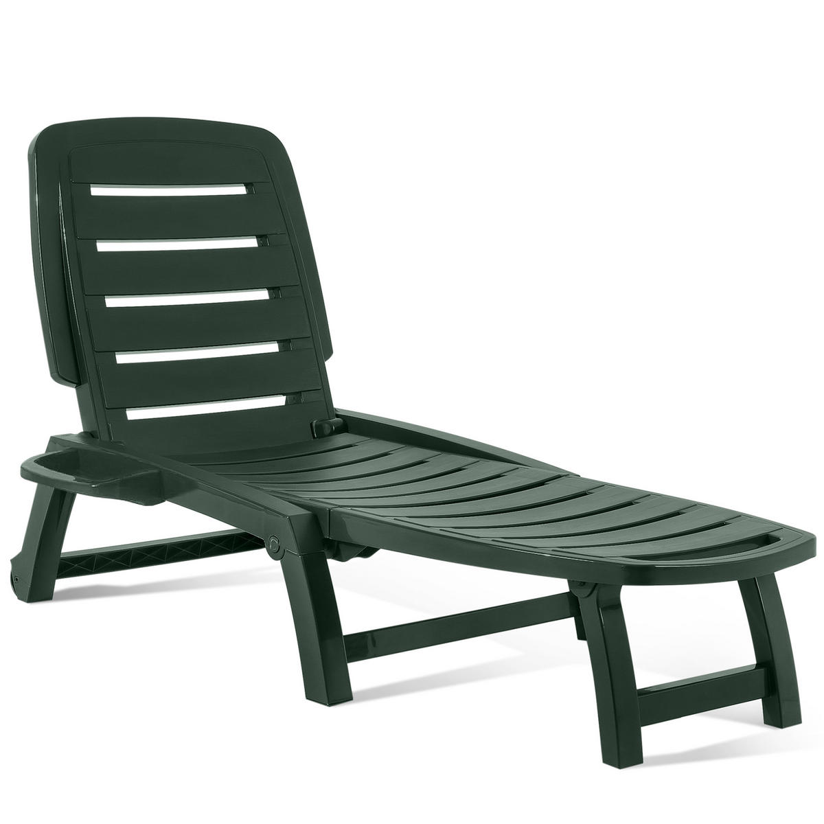 SONNENLIEGE BURRA, Dunkelgrün - Dunkelgrün, Kunststoff (64/87/146cm) - KONSIMO®