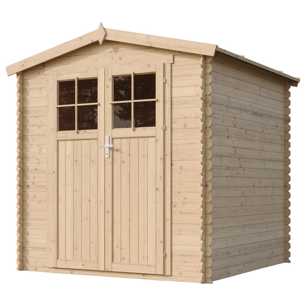 GARTENHAUS HOLZ - B216xL206xH218 cm/ 3.53 m2 - M343F+M343G - Beige, Holz (216/224/200cm) - Timbela