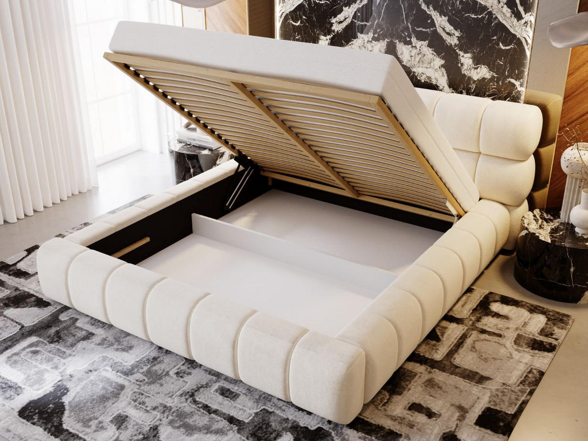 POLSTERBETT Mellow 160x200 Beige - Beige, Textil (160/200cm) - Graingold