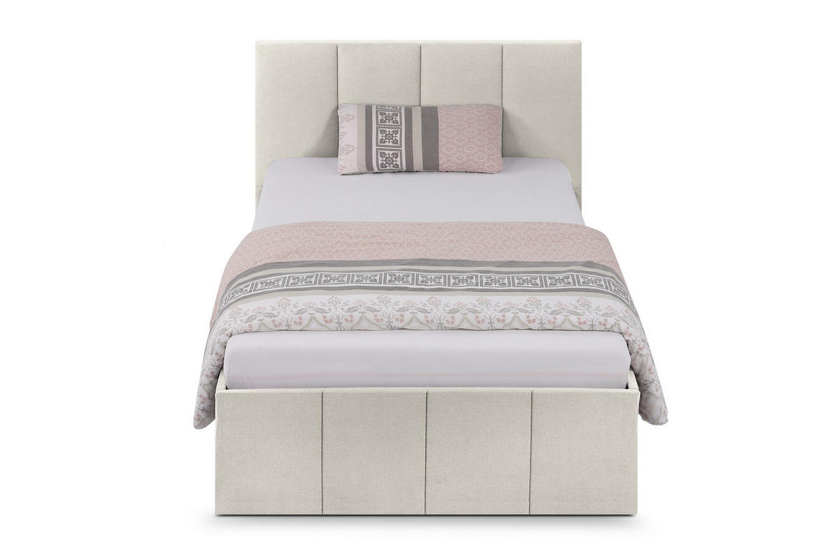 POLSTERBETT Dalas Beige 100 x 200 x 40 cm Stauraum Mit hochwertiger Matratze H2 (bis 100 kg) und Lattenrost - Beige, Holz (100/200cm) - Halmon Schlafkomfort Betten 