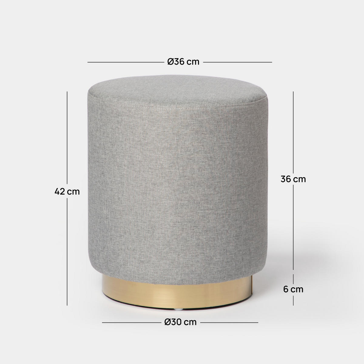 POUF Fani Grau 36 cm x 40 cm - Grau, Textil (36/40/36cm) - Klast Home