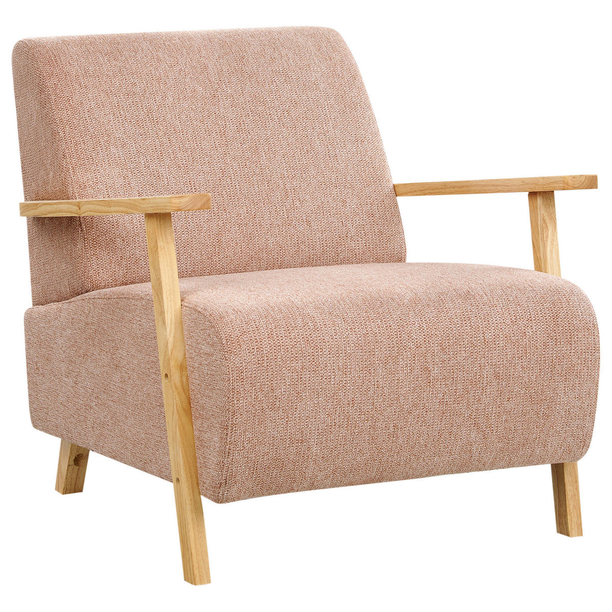 SESSEL Rosa Lesja - Hellbraun/Pink, Textil (77/79/90cm) - Beliani