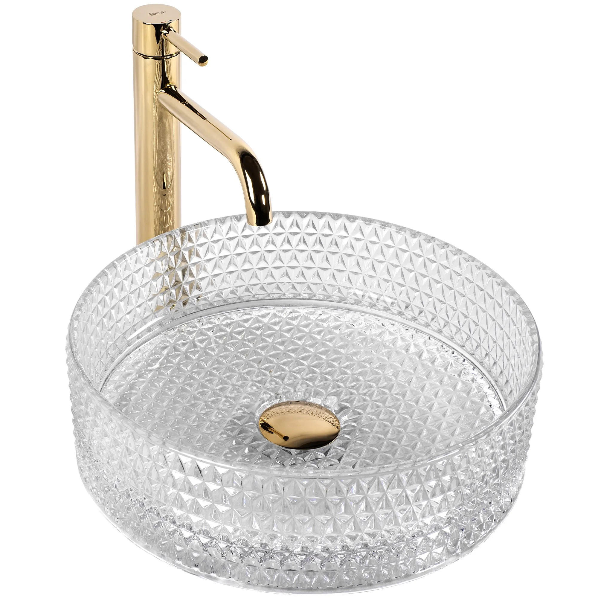 AUFSATZWASCHBECKEN Rea Cristal Transparent - Transparent, Keramik (33.5/11.5/35.5cm) - REA