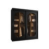 SCHWEBETÜRENSCHRANK Bahrajn 180 mit LED Beleuchtung - Silberfarben/Schwarz, Holzwerkstoff/Kunststoff (180/200/62cm) - MIRJAN24