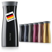 THERMOBECHER 380 ml - Kaffeebecher to go aus Edelstahl - auslaufsicherer Isolierbecher kalt/heiß - 360° Trinköffnung - Schwarz - Schwarz, Metall (0.38L) - Blumtal