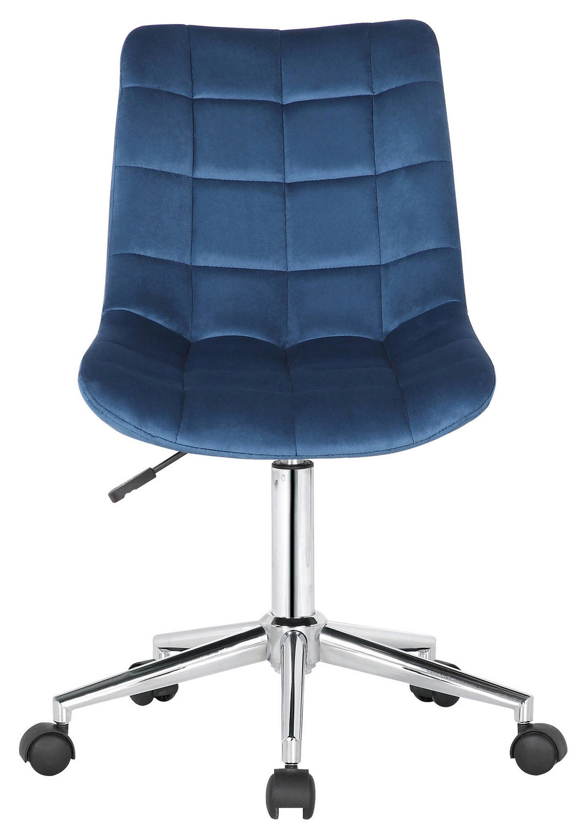 DREHSTUHL Samt blau - Blau, Textil/Metall (46/81/62cm) - CLP