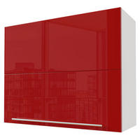 KLAPPHÄNGESCHRANK Brerra W8B/90-AV Weiß / RAL 3002 karminrot Hochglanz 90 / 32,5 / 72cm - Rot/Weiß, Holz/Holzwerkstoff (90/72/32.5cm) - Feldmann-Wohnen