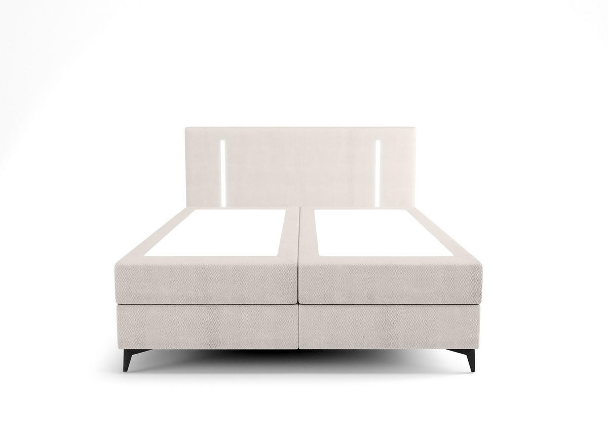 BOXBETT ONO mit Matratze H3, Bonell und Topper 160x200 CURIO 02 - Beige, Textil (160/200cm) - Bedante