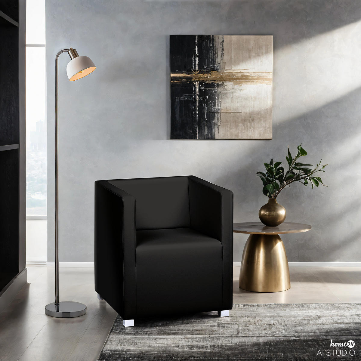 COCKTAILSESSEL - Schwarz, Kunststoff/Textil (63/71/64cm) - home24