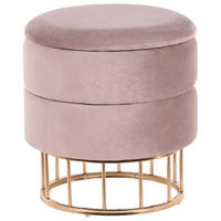 POUF Taupe Elgin - Taupe/Goldfarben, Textil (37/42/37cm) - Beliani
