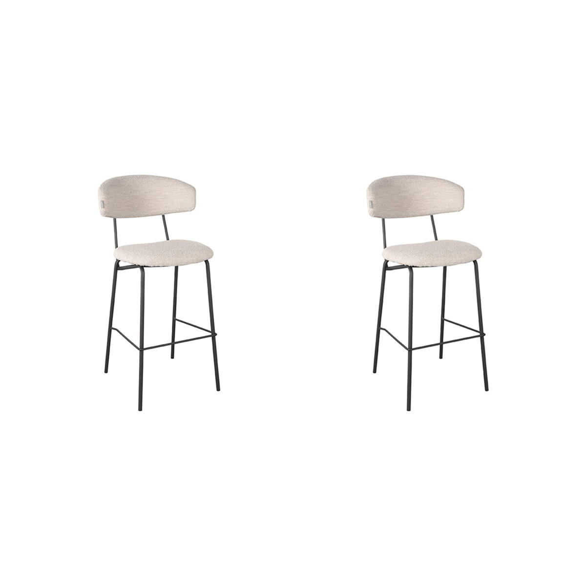 BARHOCKER Zack Beige 53/57/95 cm 2er-Set - Beige, Metall (57/95/53cm) - LABEL51