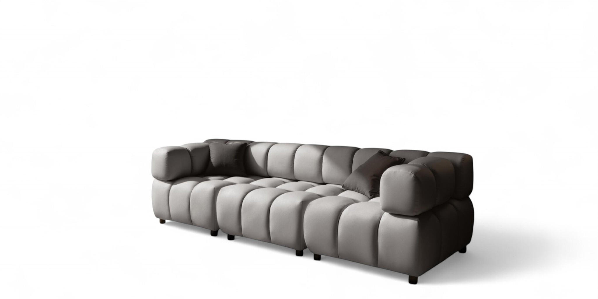 SOFA 3-sitzer Flow - Hellgrau, Holzwerkstoff/Textil (288/71/96cm) - Fun Möbel