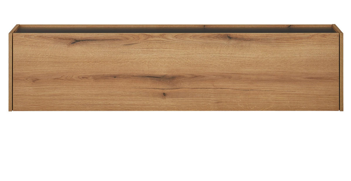 TV-LOWBOARD Evoke Eiche, grau 150 cm Hängeschrank, TV-Unterteil hängend - Eichefarben/Naturfarben, Holz/Holzwerkstoff (150/35/30cm) - Furn.Design