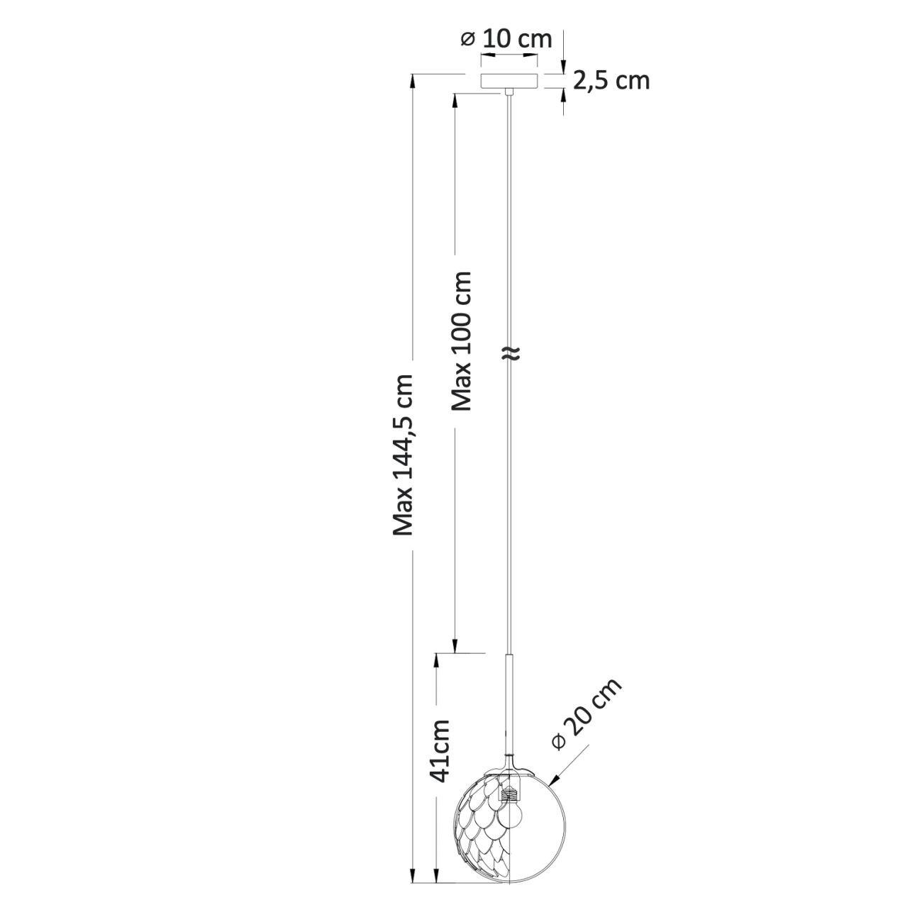 HÄNGELEUCHTE Aquila, Transparent und goldfarben, 41cm - Transparent, Glas (41/20/41cm) - KOSILUM