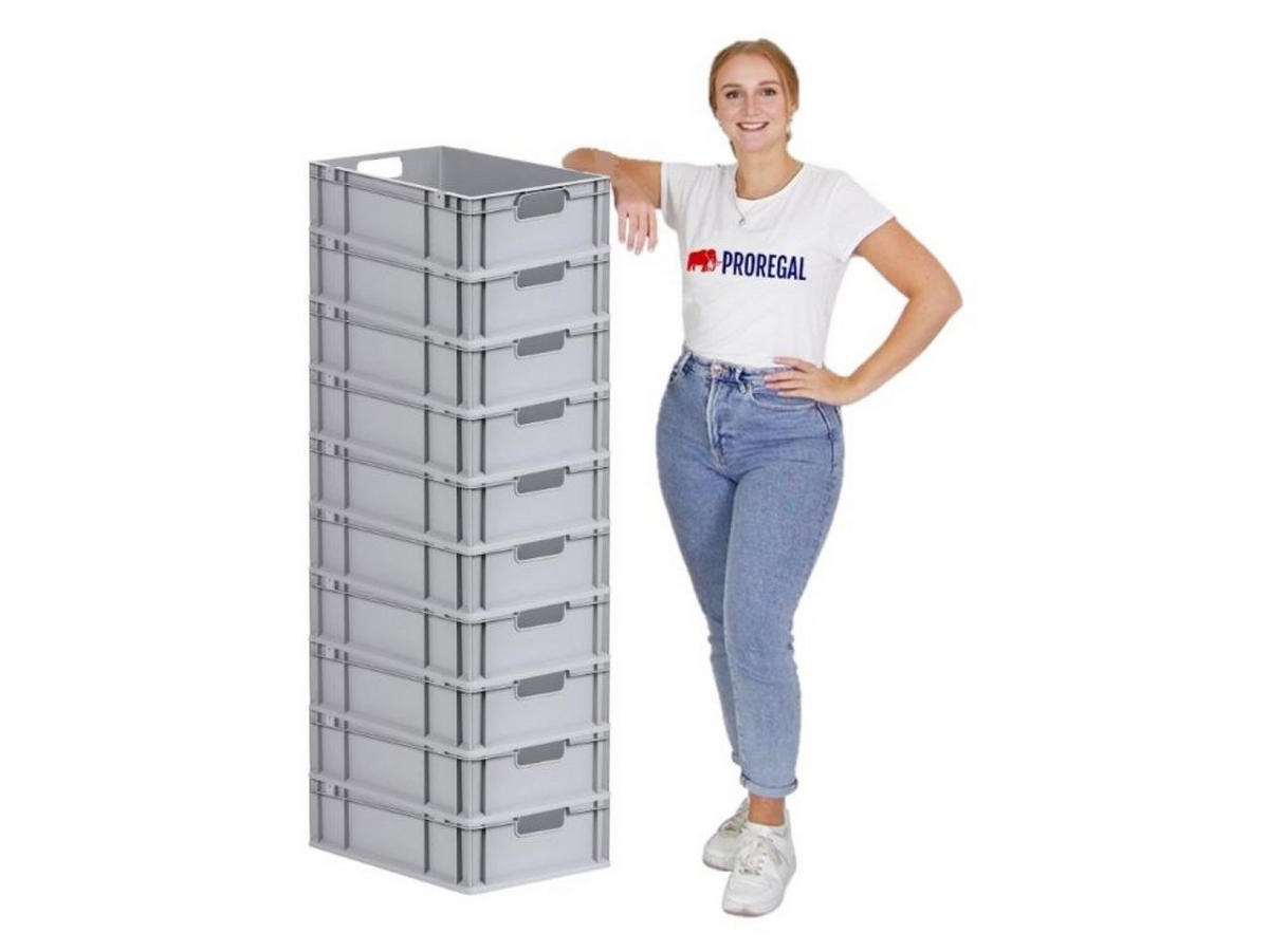 EUROBOX Nextgen Economy Griffe Offen 17x40x60cm 34 Liter - Grau, Kunststoff (40/17/60cm) - PROREGAL