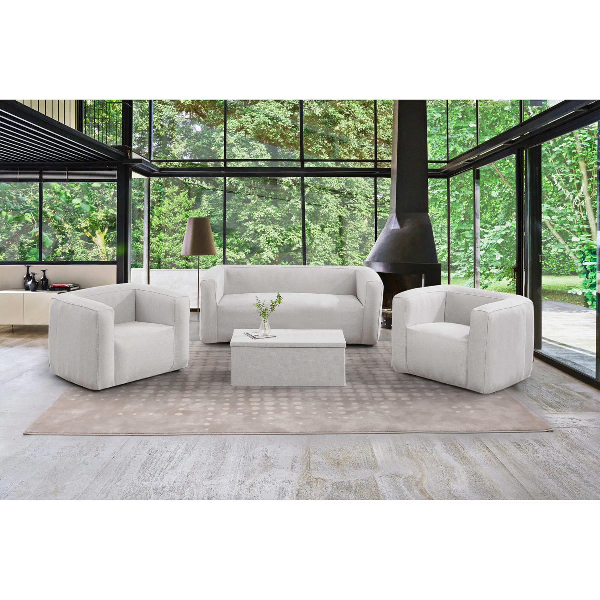 SOFA 5-sitzig aufblasbar - Innen- und Außenbereich - Hellgrau - Hellgrau, Kunststoff (66/78/175cm) - Terracotta