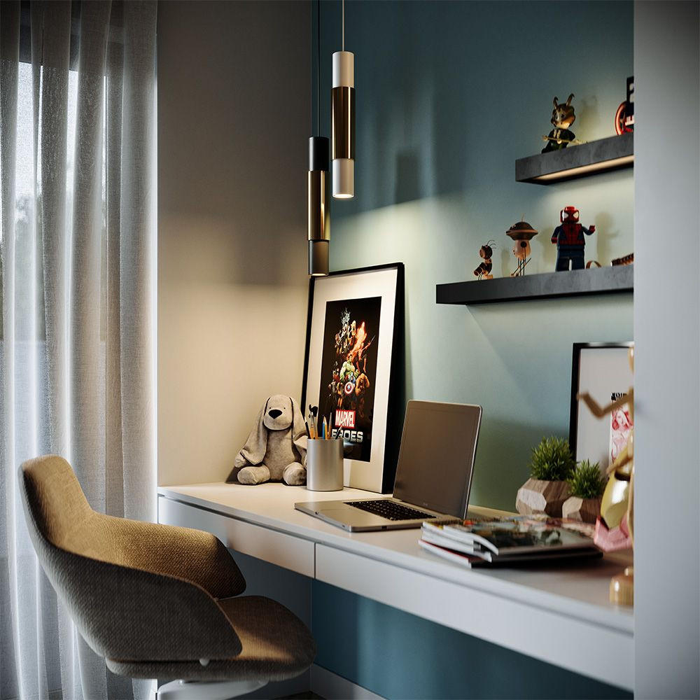 Thumbnail - s.luce Hängelampe, Gold, Schwarz, Metall, Rund, 5.8x40x5.8 cm, Lampen & Leuchten, Innenbeleuchtung, Hängelampen, Pendell...