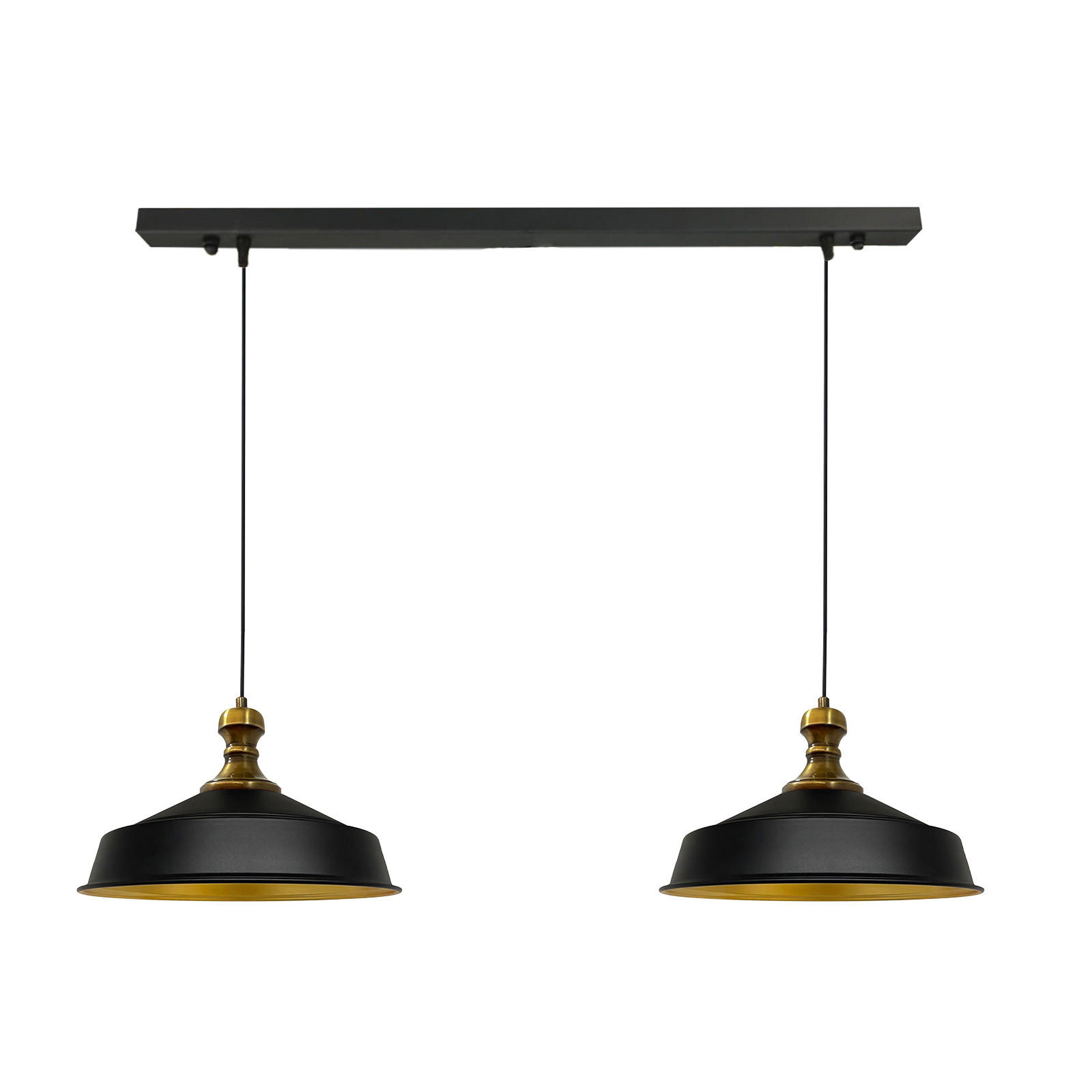 PENDELLEUCHTE Asletl 2 Flammig 40/36 cm - Goldfarben/Schwarz, Metall (36/40/28cm) - Bamyum