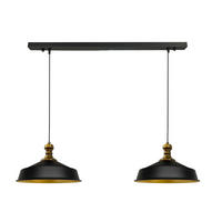 PENDELLEUCHTE Asletl 2 Flammig 40/36 cm - Goldfarben/Schwarz, Metall (36/40/28cm) - Bamyum