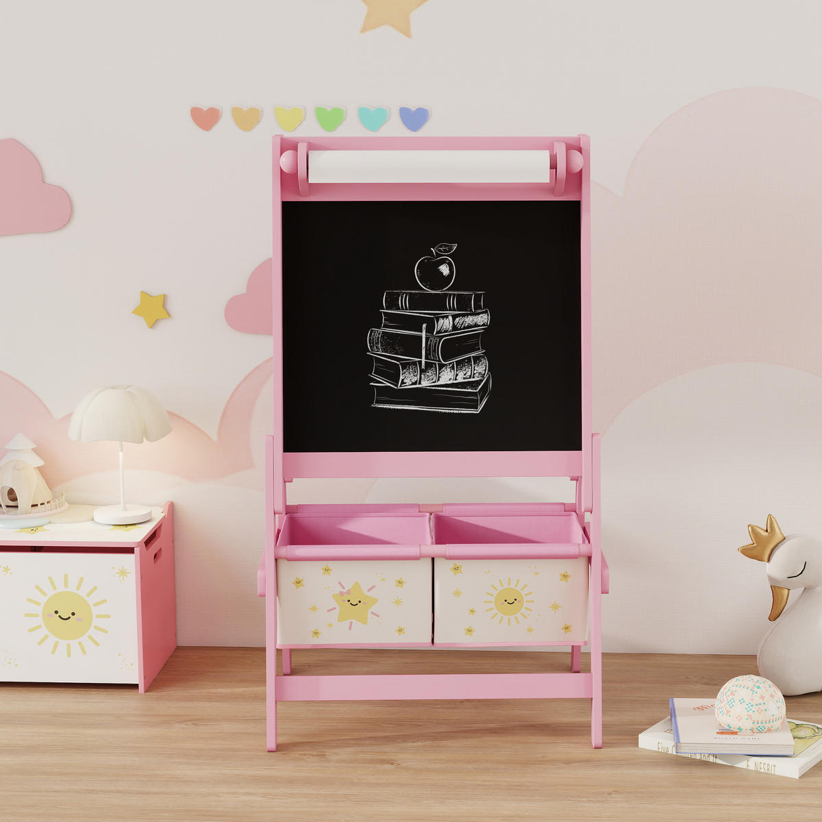 KINDERTAFEL MDF Kiefernholz Rosa - Rosa, Holzwerkstoff (46/94/54cm) - AIYAPLAY