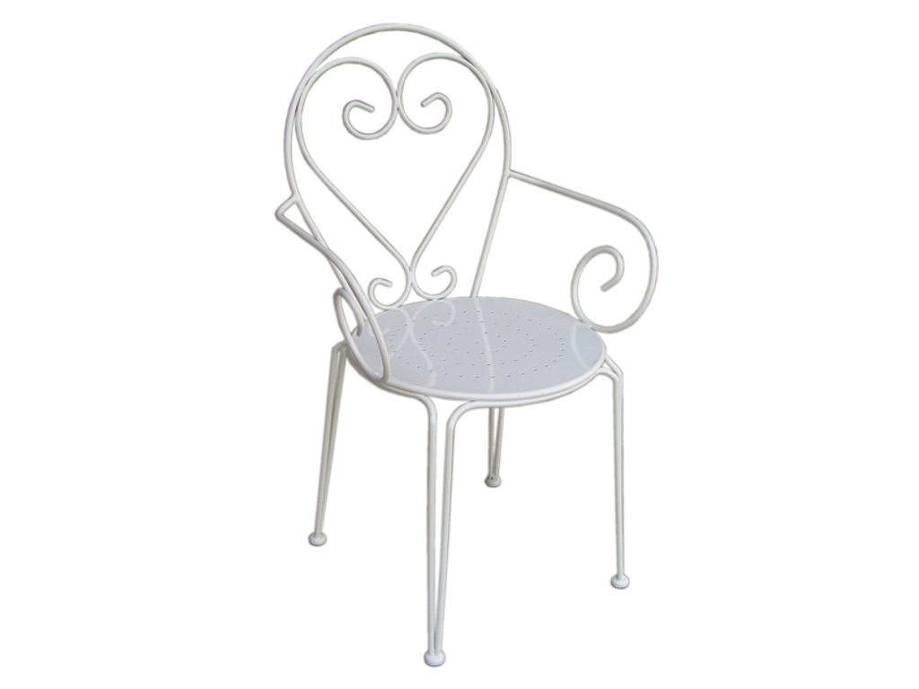 GARTENSTUHL - 48 cm x 52 cm - Metall - Weiß - GUERMANTES - Weiß, Metall (48/89/52cm) - Vente-Unique