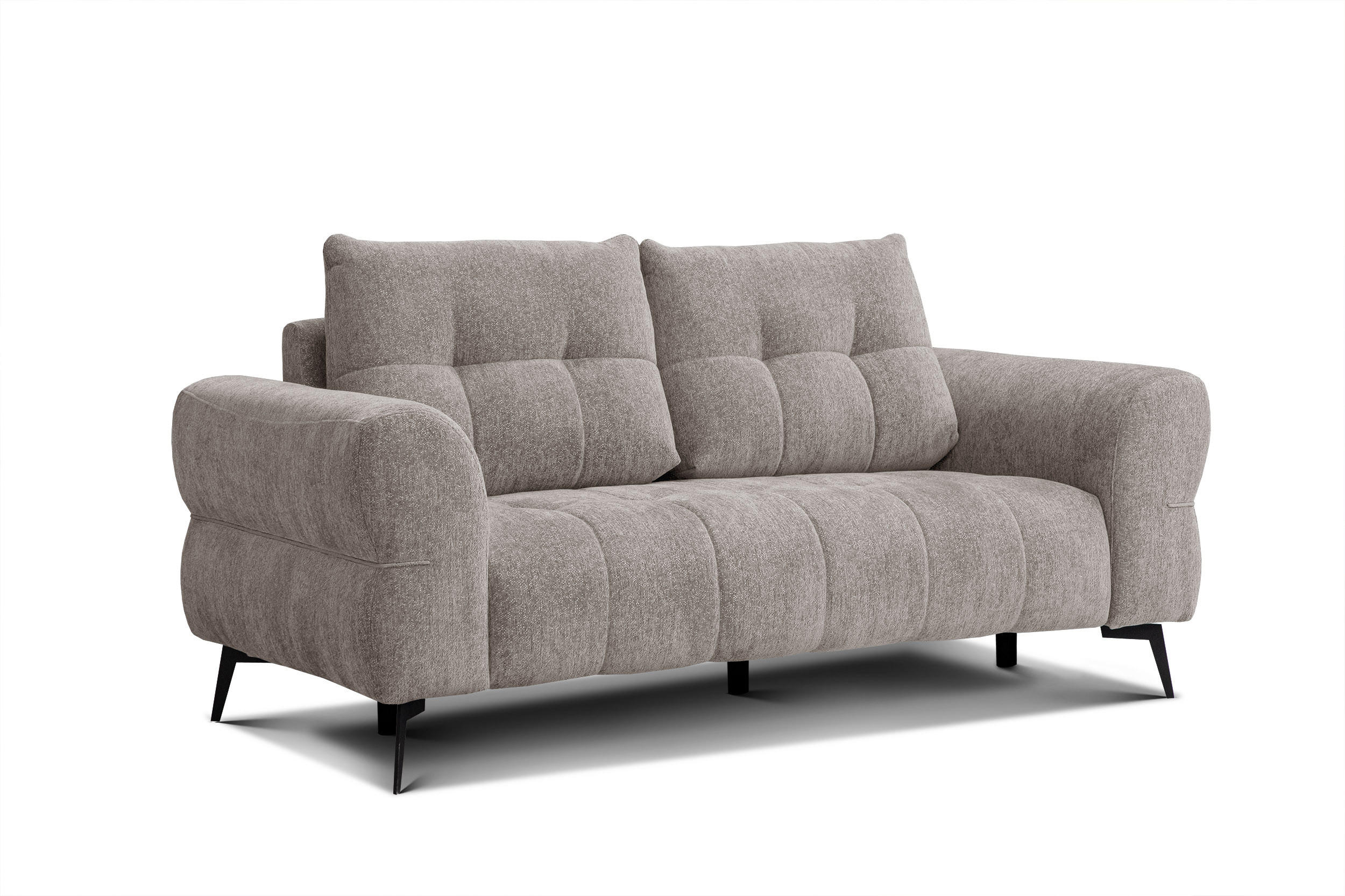 SOFA SALVINI 2,5-Sitzer, dunkelbeige - Beige, Holz/Textil (206/88/99cm) - Courtois Laville