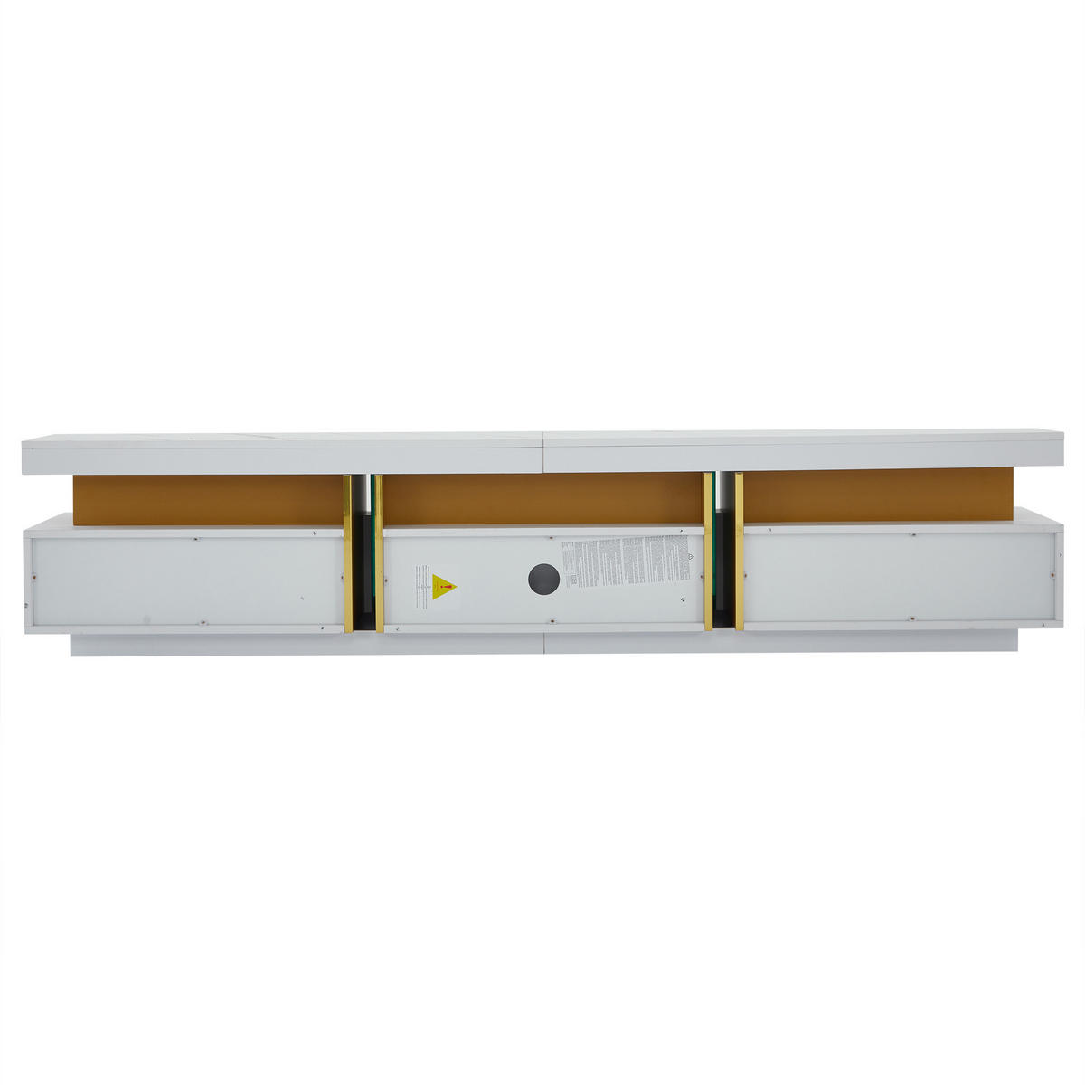 TV-ELEMENT 200/40/42 cm Marmoroptik mit 3 Schubladen und Kabelmanagement - Weiß, Holzwerkstoff (40/42/200cm) - Korfee